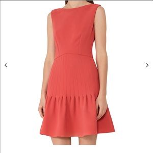 Reiss Marisa Pin Tuck Dress, Lotus Red